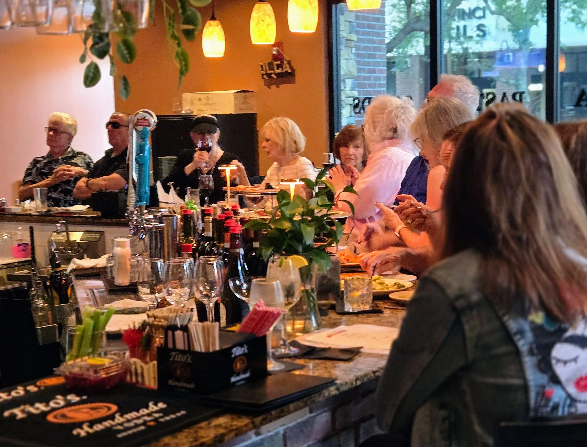Italian wine and cocktails at the bar at Sole Mio Boynton Beach